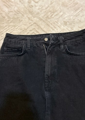 s Beden siyah Renk Siyah Denim Mini Etek