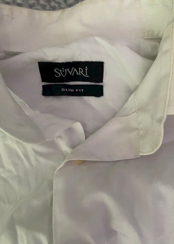 Beyaz Keten Erkek Gömlek, Uzun Kollu, Yaka Detaylı - Görsel 2