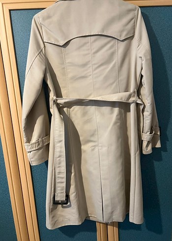 Bej Kadın Uzun Trençkot vizyon - Görsel 2