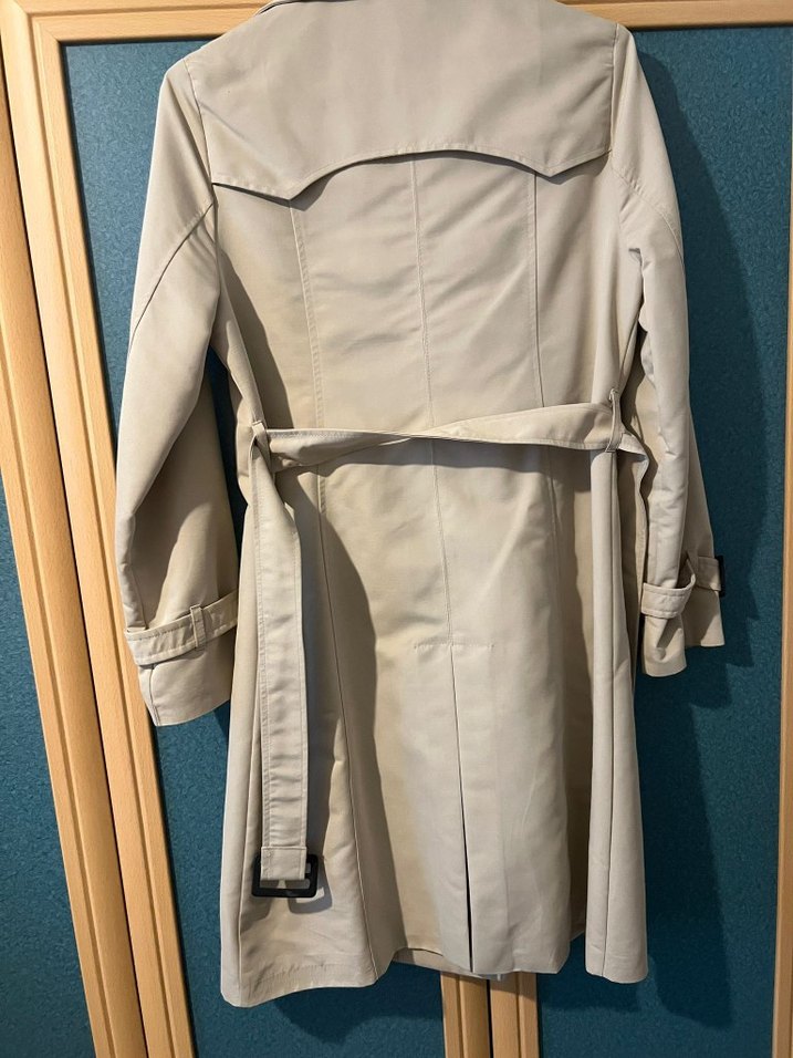 Bej Kadın Uzun Trençkot vizyon - Görsel 2