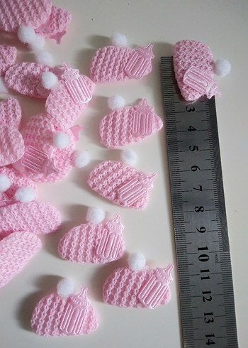 25 adet Pembe Triko Desenli Bebek Süslemeleri - Görsel 2