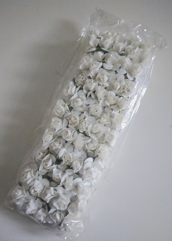 1 cm lik Beyaz Kağit Güller - Görsel 2