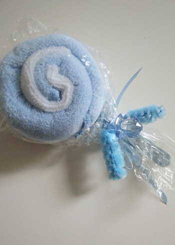 Lolipop Şeklinde Mavi Mini Havlu - Görsel 2