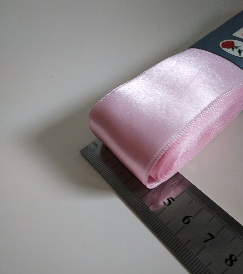 4 cm Çift Tarafli Pembe Saten Kurdele (Başka rengi yoktur ) - Görsel 2