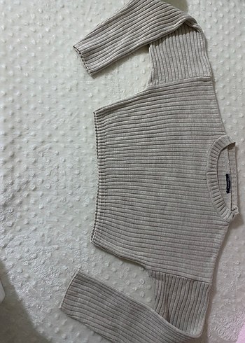 Bej rengi fitilli crop - Görsel 5