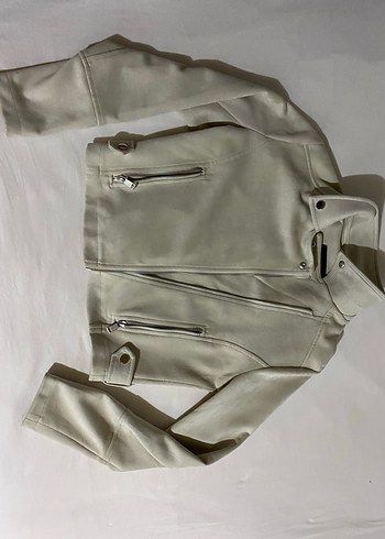 Bej Süet Kadın Deri Ceket - Görsel 2