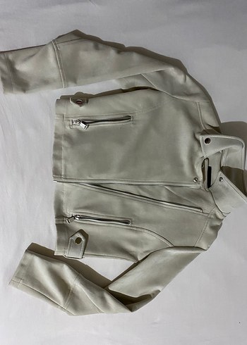 Bej Süet Kadın Deri Ceket - Görsel 3