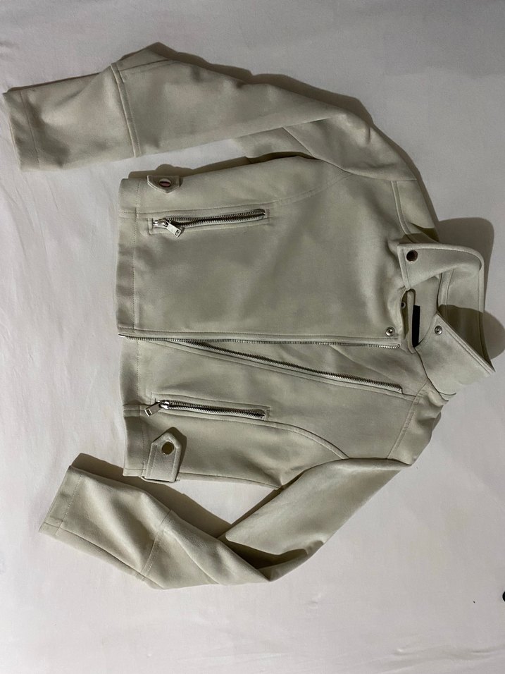 Bej Süet Kadın Deri Ceket - Görsel 2