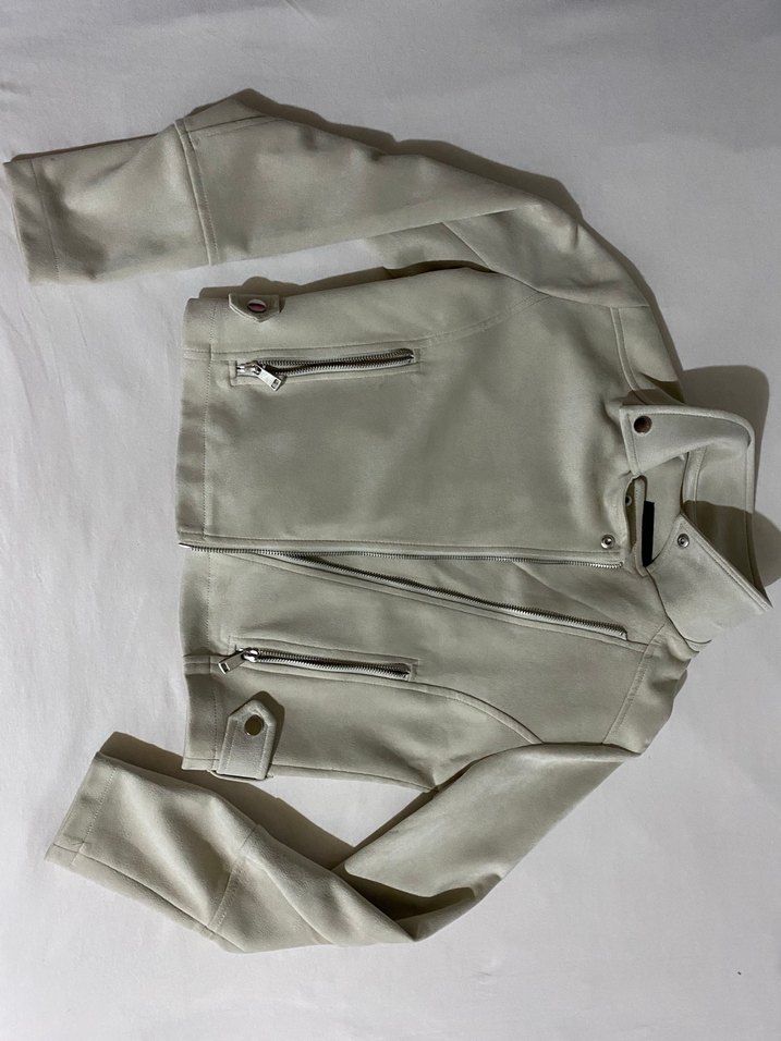 Bej Süet Kadın Deri Ceket - Görsel 3