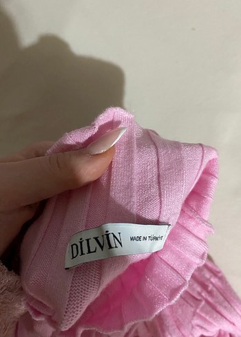 Dilvin pembe uzun kazak - Görsel 5