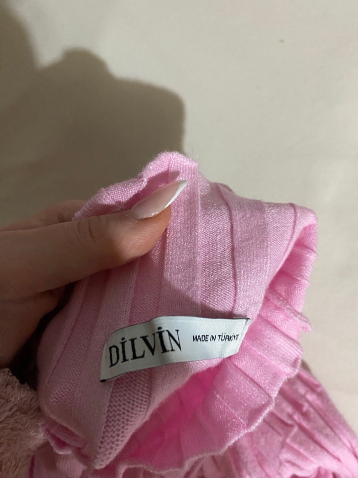 Dilvin pembe uzun kazak - Görsel 5