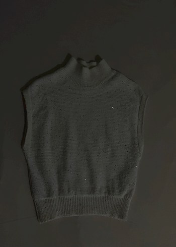 Kadın Beyaz Boğazlı sıfır kol kazak - Görsel 2