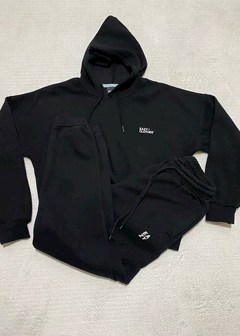 Siyah Kapüşonlu Kadın Eşofman Takımı - Görsel 2