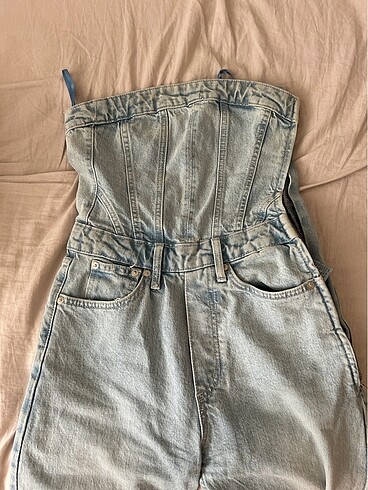 xs Beden mavi Renk Zara kot tulum