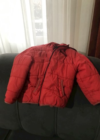 Kapüşonlu Kırmızı Erkek çocuk Mont - Görsel 3