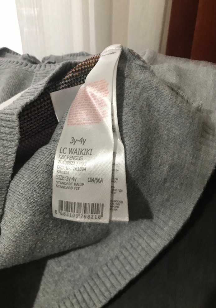 Kız Çocuk Gri Örgü Kazak - Görsel 2