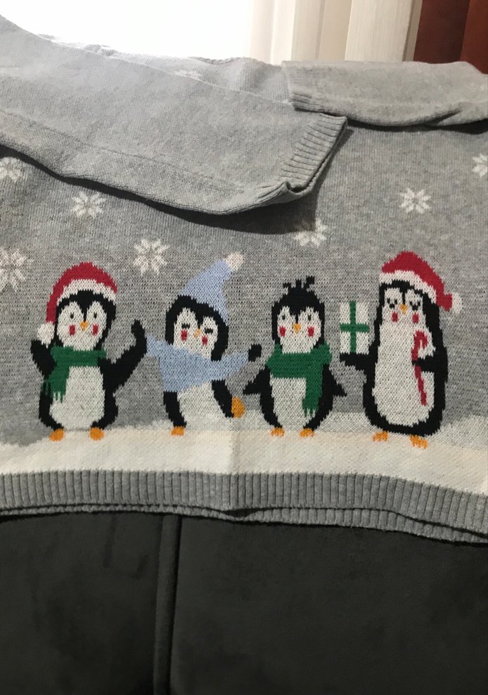 Kız Çocuk Gri Örgü Kazak - Görsel 3