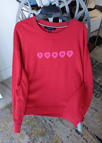 Tommy Hilfiger Kadın Kırmızı Kazak - Görsel 3