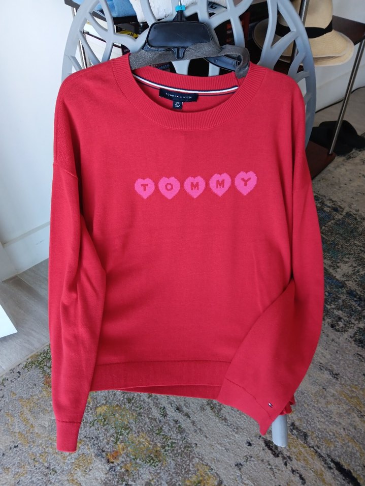 Tommy Hilfiger Kadın Kırmızı Kazak - Görsel 3