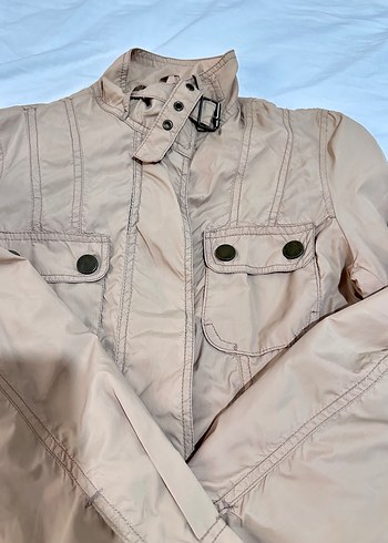 34 Beden camel Renk Koton dar kesim cepli paraşüt kumaş Bej Kadın Ceket mont