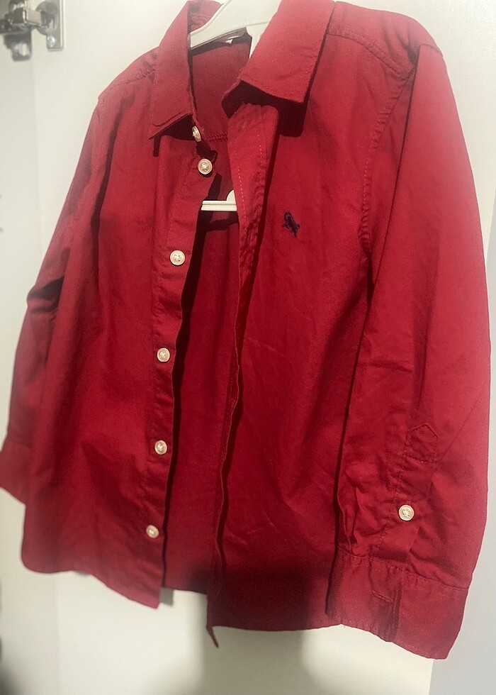 H&M kırmızı gömlek - Görsel 2