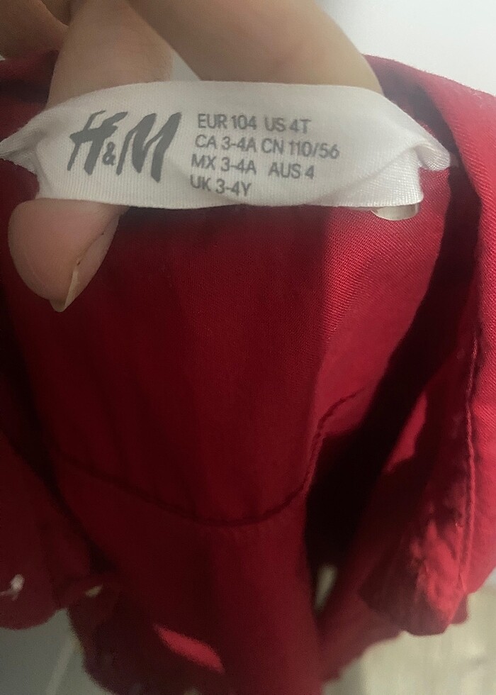 H&M kırmızı gömlek - Görsel 4