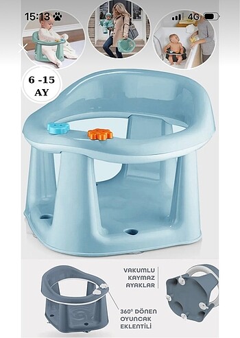 Vakum tabanlı bebek mama sandalyesi - Görsel 2