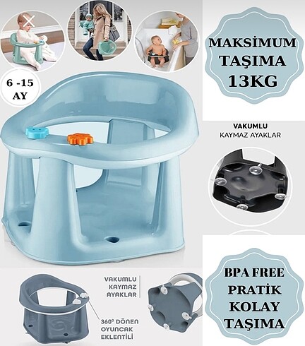 Vakum tabanlı bebek mama sandalyesi - Görsel 3