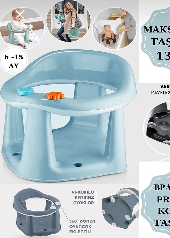 Vakum tabanlı bebek mama sandalyesi - Görsel 3