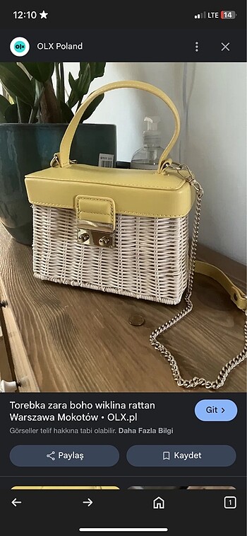 Zara hasır çanta