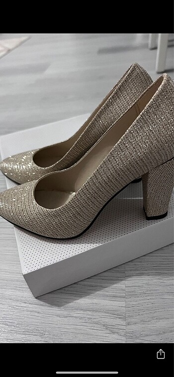 Gold Simli Stiletto