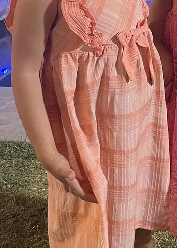 HelloBaby Pembe Fırfırlı Askılı Kız Elbisesi