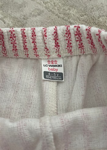 4 Yaş Beden pembe Renk Düğmeli Pudra Pembe Nakışlı Midi çocukPantolon