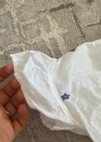 4 Yaş Beden Kız Çocuk Beyaz Nakışlı Bohem Elbise
