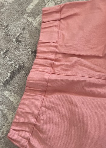 4 Yaş Beden pembe Renk Düğmeli Pembe Kız çocuk Kumaş Pantolon