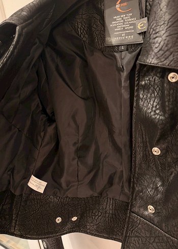 Just Cavalli Siyah Mini Deri Kadın Ceket - Görsel 5