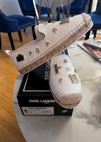 Karl LAGERFELD Bej Detaylı Beyaz Kadın Espadril - Görsel 3