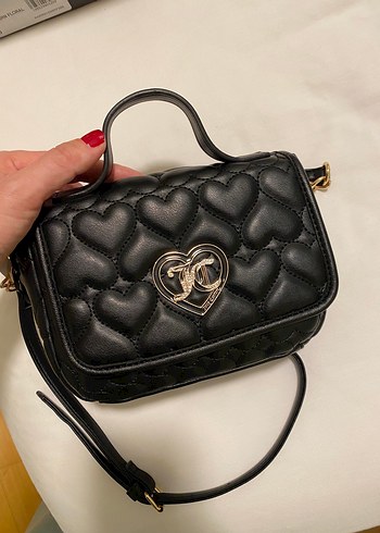 Beden siyah Renk Juicy Couture Siyah Nakışlı Deri Kadın Çanta