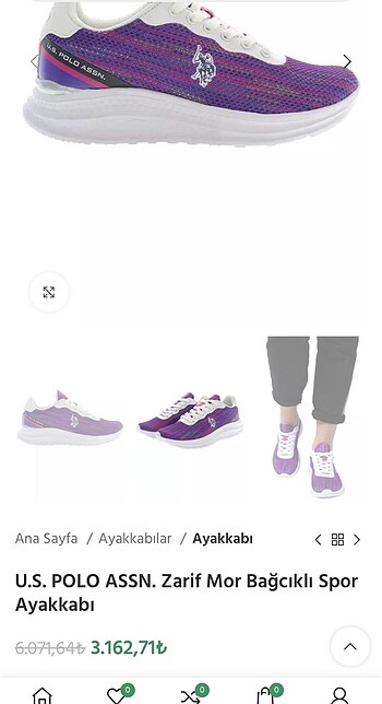 U.S Polo Assn. U.S. Polo mor ayakkabı yurtdışından sıfır