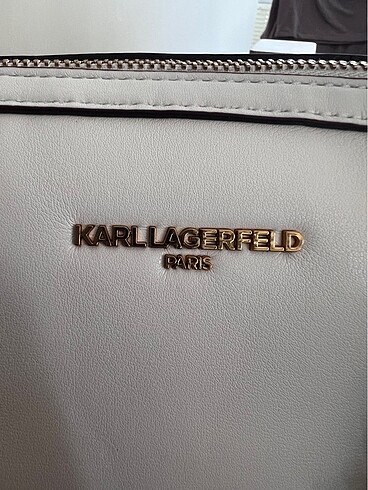 Beden Karl Lagerfeld deri çanta krem beyaz