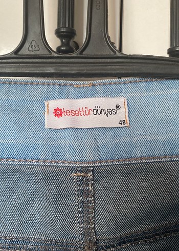 48 Beden mavi Renk Düğmeli Mavi Midi Denim Etek