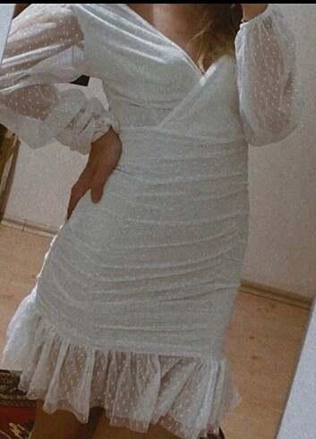 s Beden beyaz Renk Tertemiz sıfıra yakın güzel şık elbise 