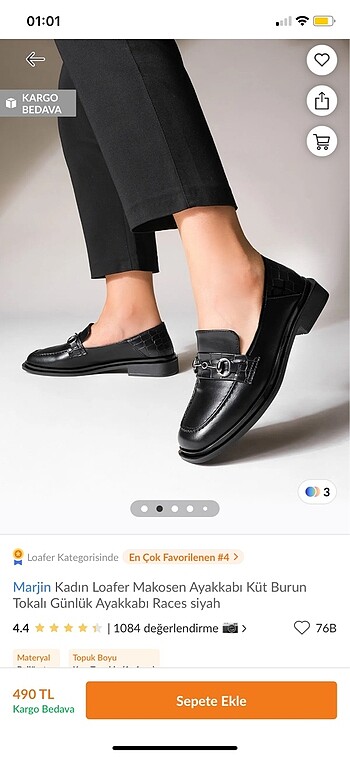 38 Beden siyah Renk Kadın loafer makosen ayakkabı küt burun