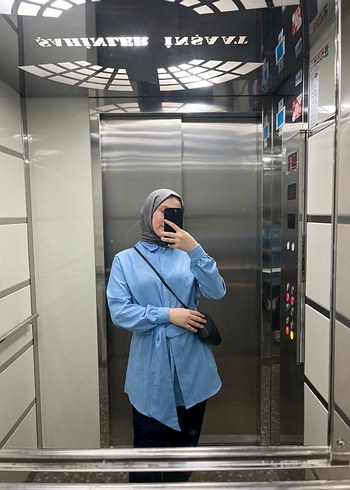 Mavi Denim Uzun Kollu Tunik Gömlek - Görsel 2