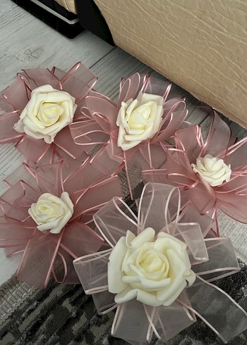 Pembe Kurdeleli Vintage Gelin bohça Aksesuarları - Görsel 4