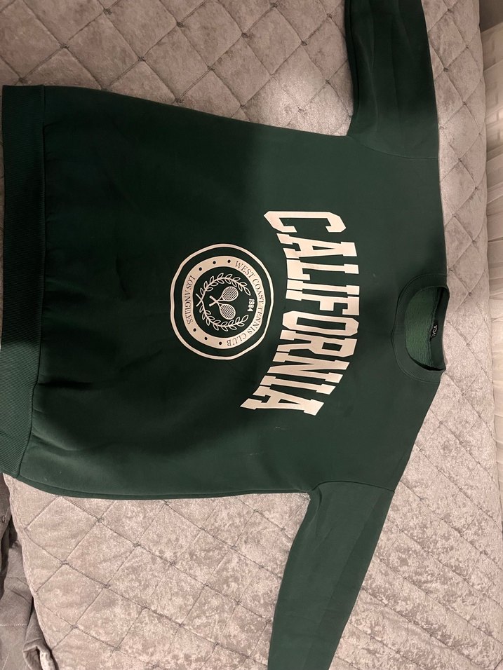 Kadın Yeşil Baskılı Sweatshirt - Görsel 4