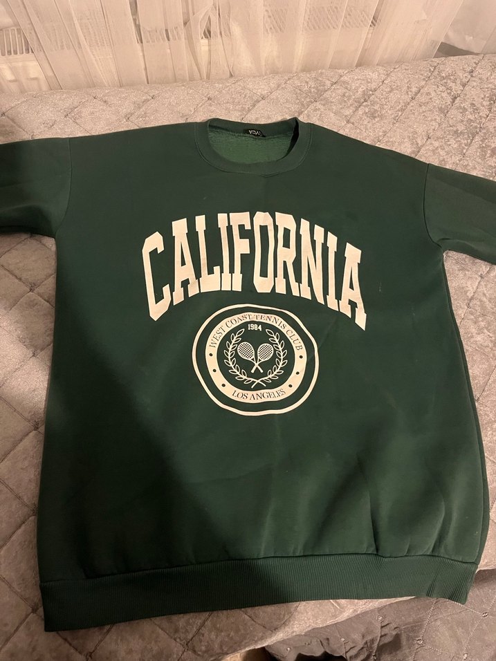 Kadın Yeşil Baskılı Sweatshirt - Görsel 3