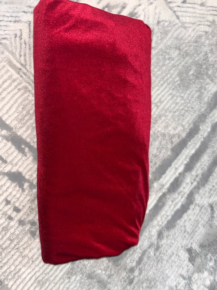 Kadife koyu kırmızı kumaş - Görsel 3