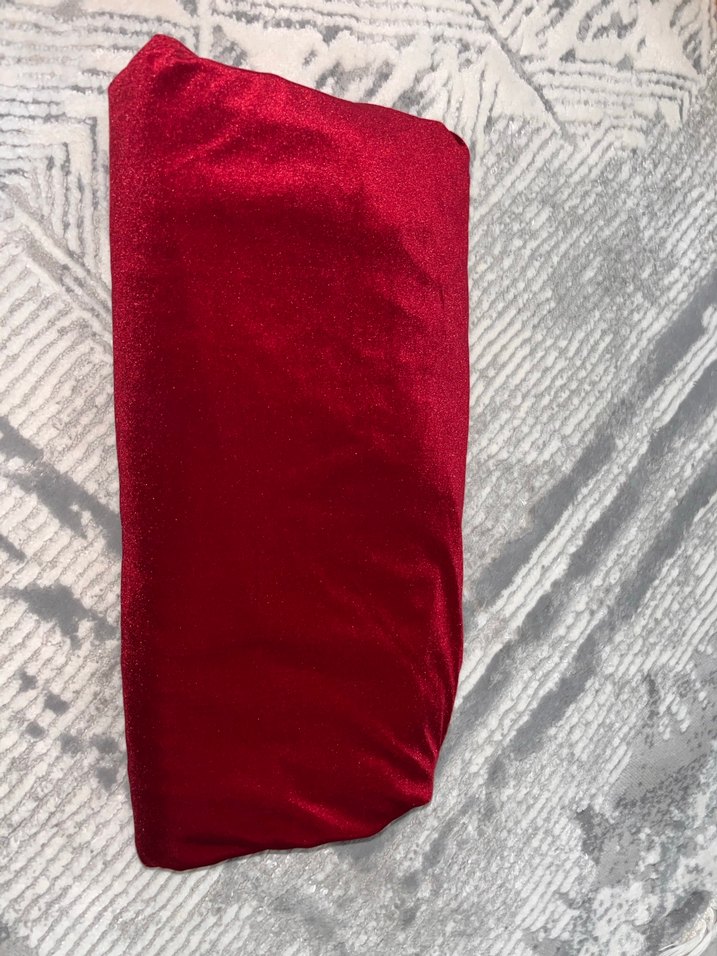 Kadife koyu kırmızı kumaş - Görsel 2