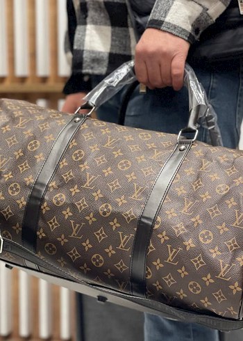 Klasik Parisian Baskılı Kahverengi Valiz